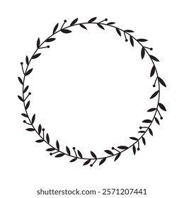 floral frame round shape isolated icon