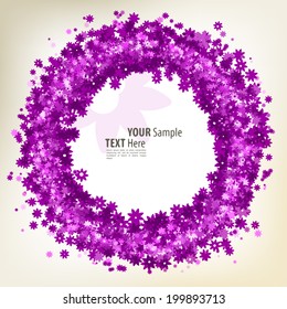 Floral Frame. Round wreath  for wedding invitations and birthday cards