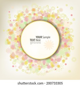 Floral Frame. Round wreath  for wedding invitations and birthday cards
