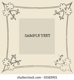 Floral frame sample text card