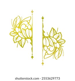 floral frame scroll in gold