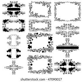 floral frame set for text