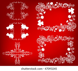 floral frame set for text