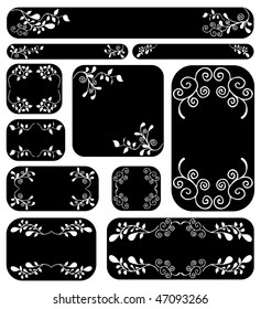 floral frame set for text