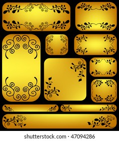 floral frame set for text