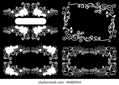 floral frame set for text