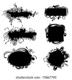 floral frame set for text