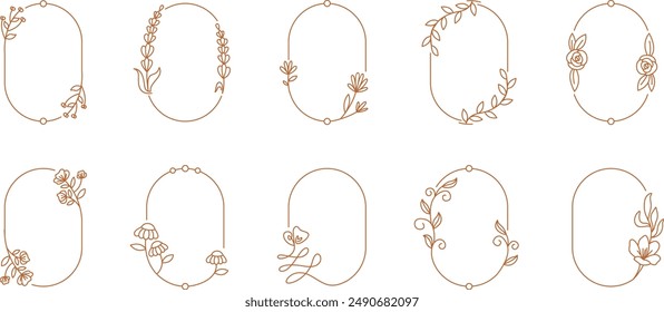 Floral Frame  Set Vector Art