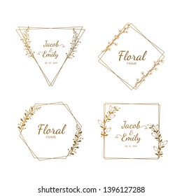 Floral frame set for wedding Vector.