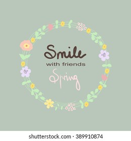Floral Frame. a shape of the wreath perfect for wedding invitations and birthday cards