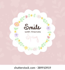 Floral Frame. a shape of the wreath perfect for wedding invitations and birthday cards