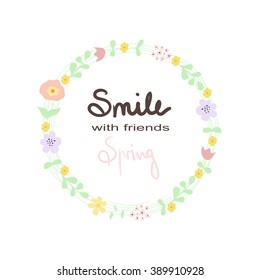 Floral Frame. a shape of the wreath perfect for wedding invitations and birthday cards