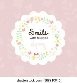 Floral Frame. a shape of the wreath perfect for wedding invitations and birthday cards