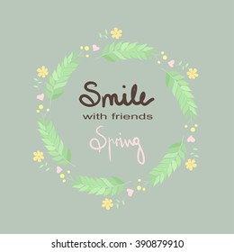 Floral Frame. a shape of the wreath perfect for wedding invitations and birthday cards