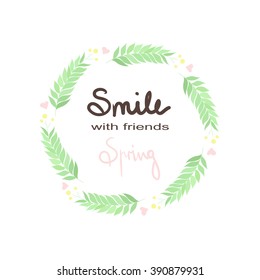 Floral Frame. a shape of the wreath perfect for wedding invitations and birthday cards
