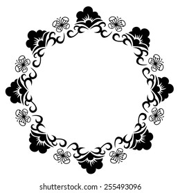 Floral frame silhouette