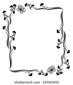 Floral frame silhouette