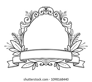 floral frame sketch