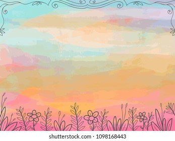 floral frame sketch