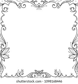 floral frame sketch