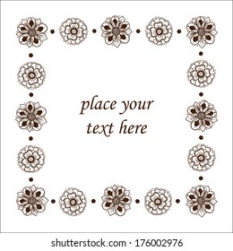 Floral frame. Sketch element for design. Eps 10 vector illustration