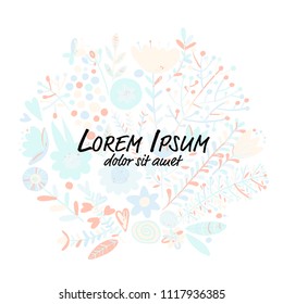 Floral frame, sketch for your design