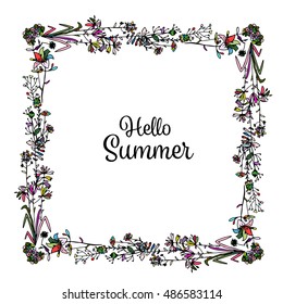 Floral frame, sketch for your design