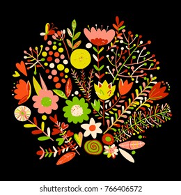 Floral frame, sketch for your design