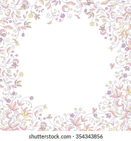 floral frame soft colors
