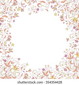 floral frame soft colors