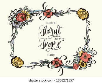 Floral frame with space in the midle 