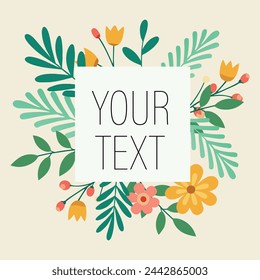 floral frame with space for your text, vector illustration EPS10
