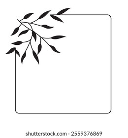 floral frame square with leaf isolated icon