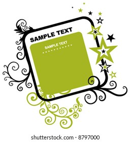 Floral frame with stars