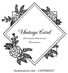 floral frame style for vintage card vector illustration