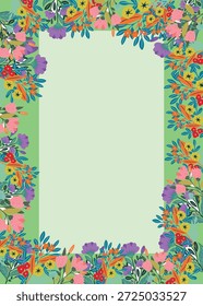 Diseño de Vector de Plantilla de marco floral