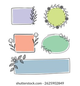 Blumenrahmen für Textbox-Schablonensatz