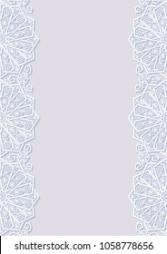 Floral frame with traditional ornament. Vector illustration.
