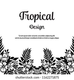 Floral frame for tropical theme vector illustration