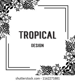 Floral frame for tropical theme vector illustration