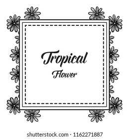 Floral frame for tropical theme vector illustration