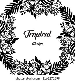 Floral frame for tropical theme vector illustration