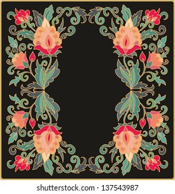 floral frame with turkish tulips
