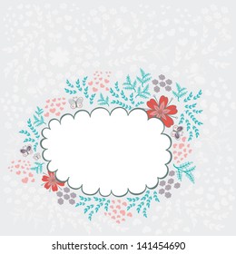 Floral frame, vector