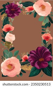 floral frame vector art border design