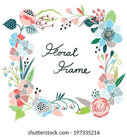 Floral frame. Vector background