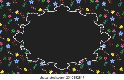 Floral Frame Vector Background Template