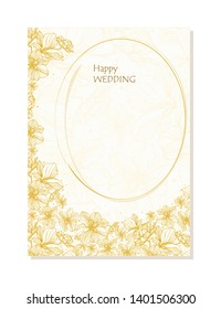 Floral frame. Vector decorative greeting card or invitation design background. Hand drawn illustration.