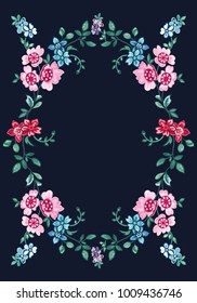 floral frame - vector illustration