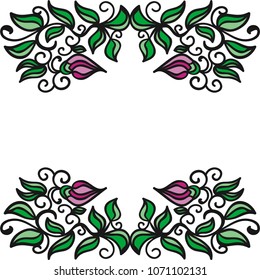 Floral frame. Vector illustration